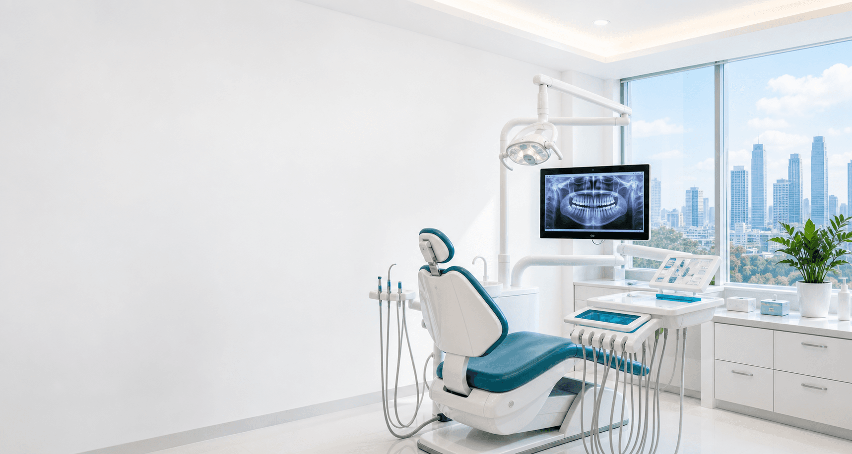 Bright modern dental clinic treatment room